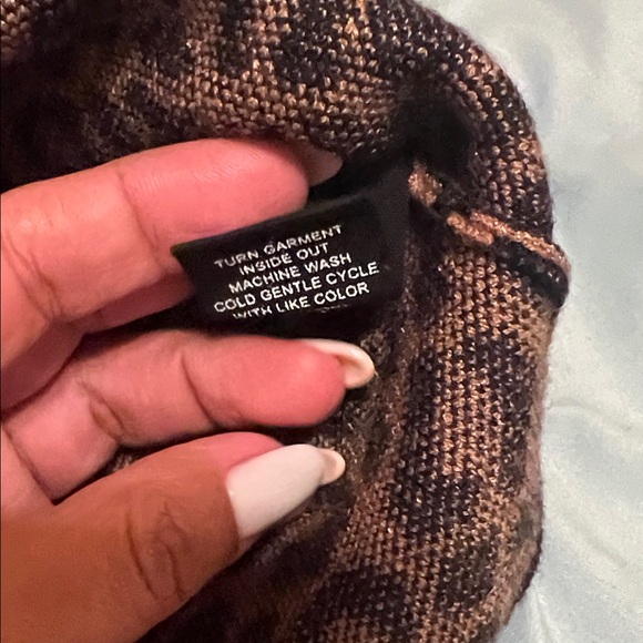 Marled Animal Print Tank Top - Black and Brown - Picture 8 of 11